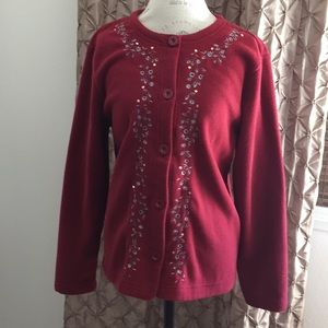 Cranberry Fleece Cardigan